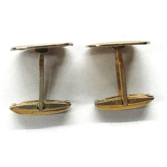 Vintage Cufflinks Square Weave Gold Tone Shirt Wedding Accessories Tux Pat No - Picture 7 of 7